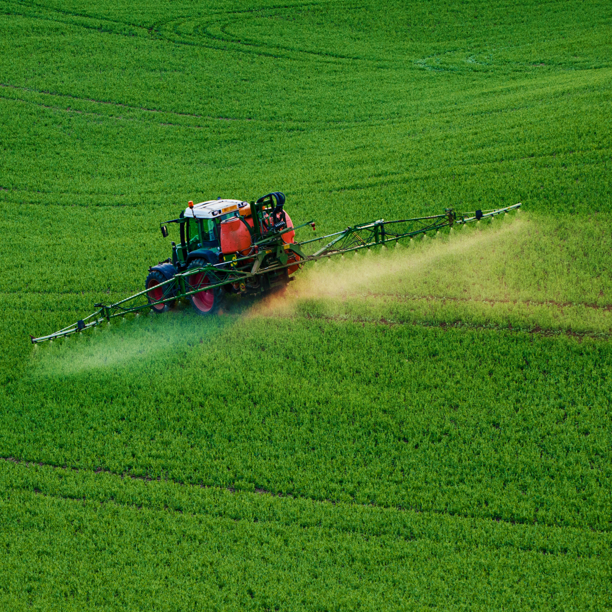 High angle view of agricultural sprayer